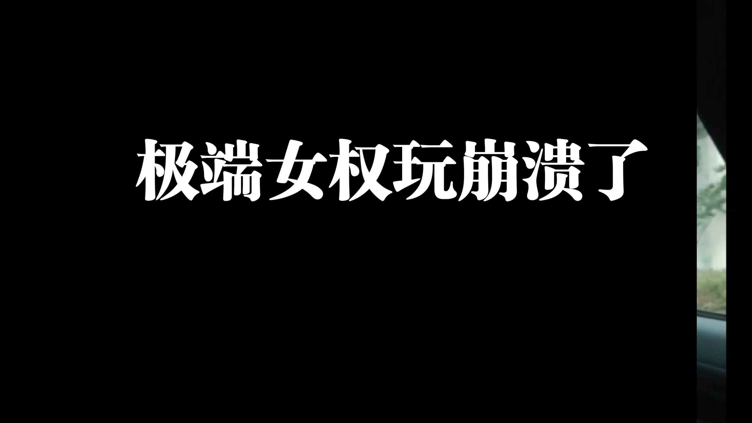 没想到整体社会节奏越来越明显了，极端女权把自己给玩崩溃了
