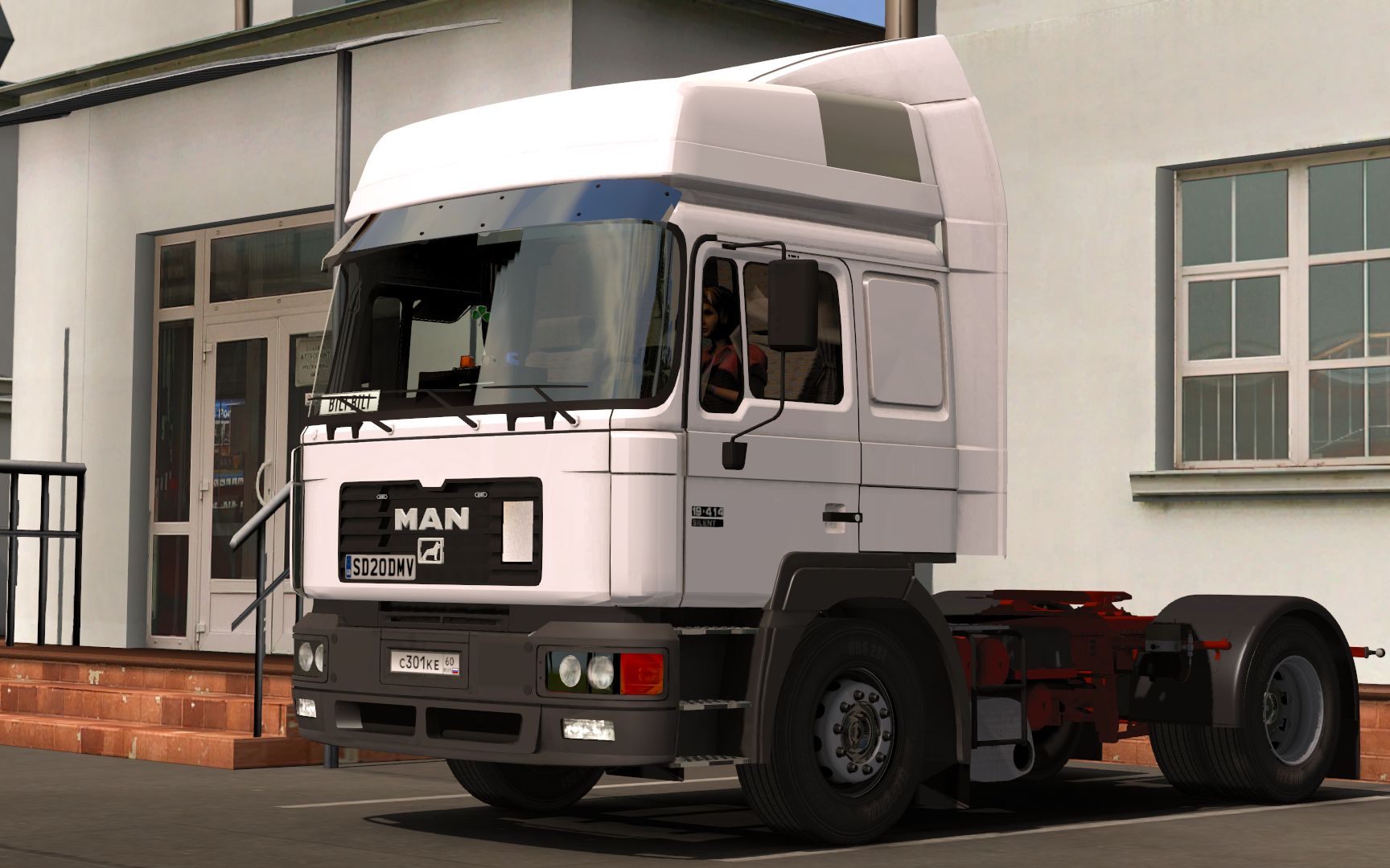 【欧洲卡车模拟2】#经典德国曼f2000运送四台小叉车_哔哩哔哩_bili