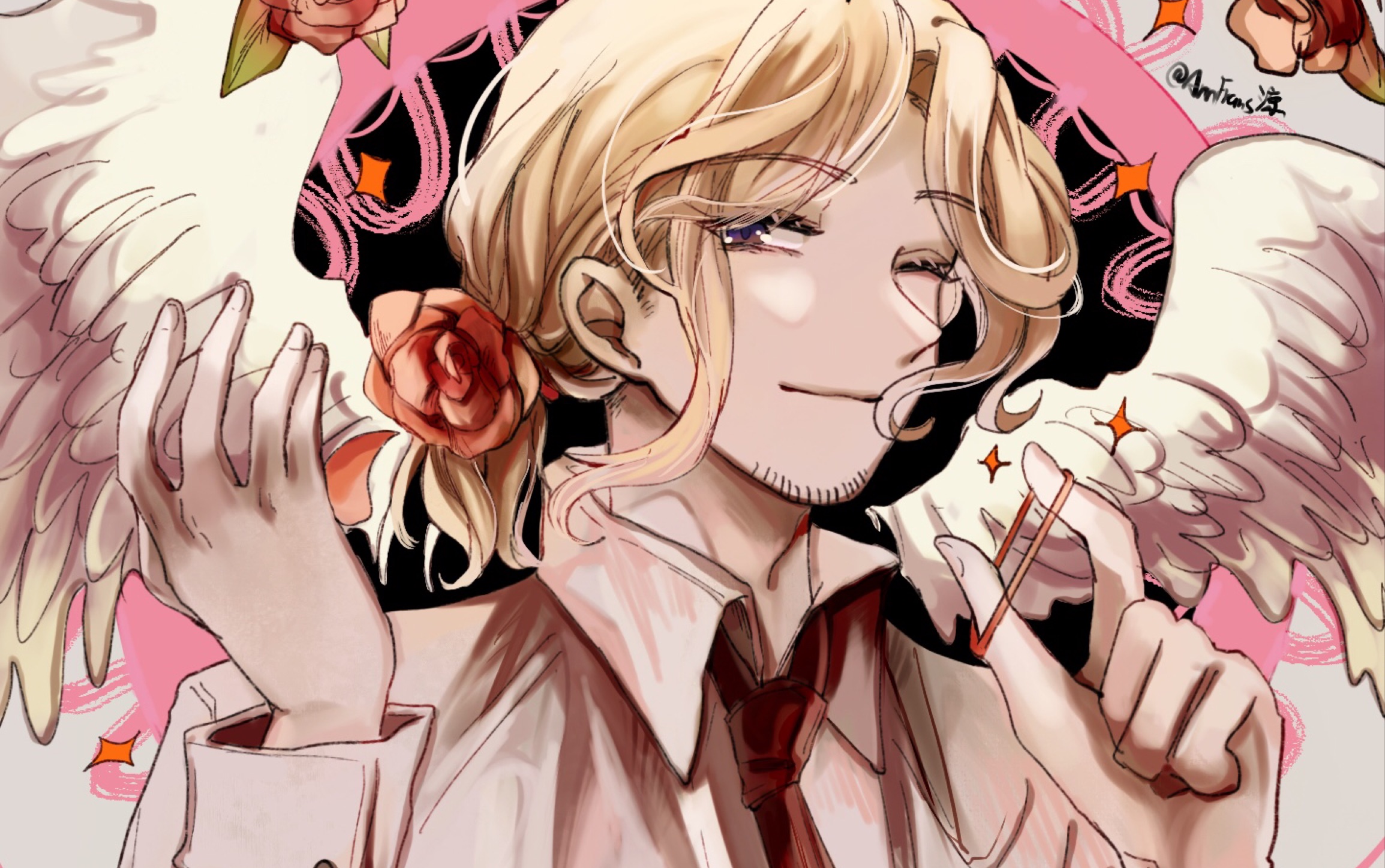 点图  玫瑰束发仏仏