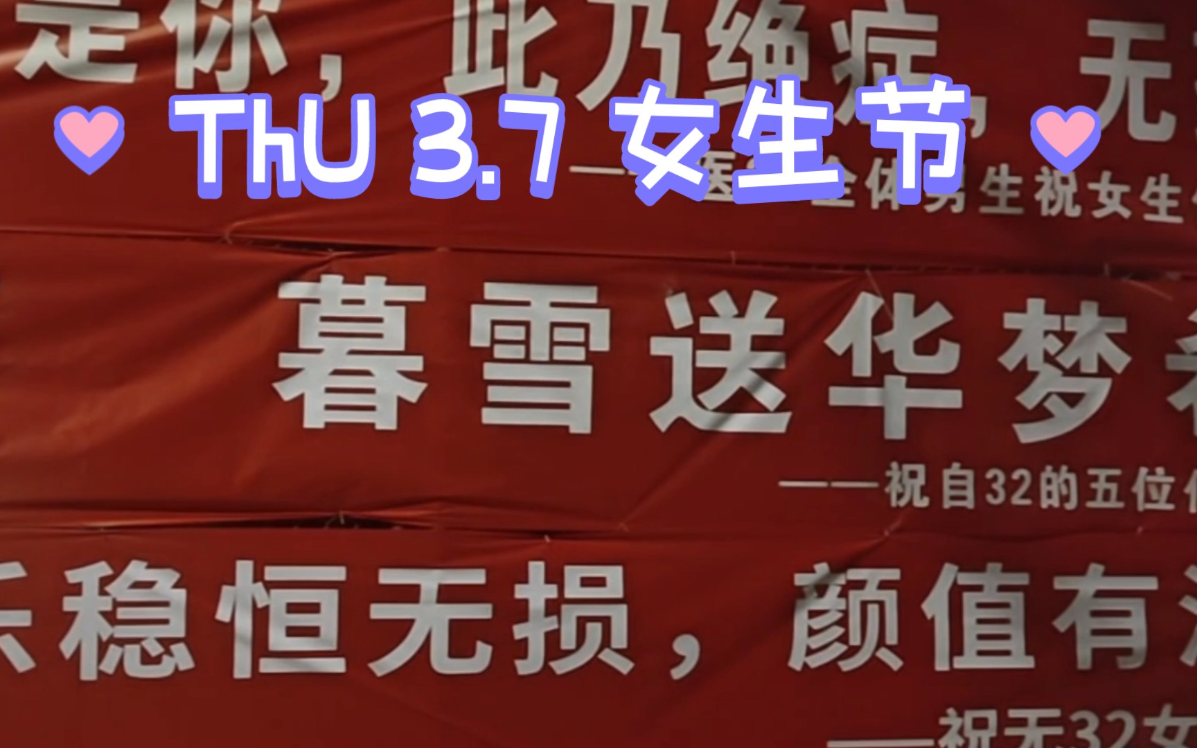 清华大学3.7女生节横幅速览哔哩哔哩bilibili