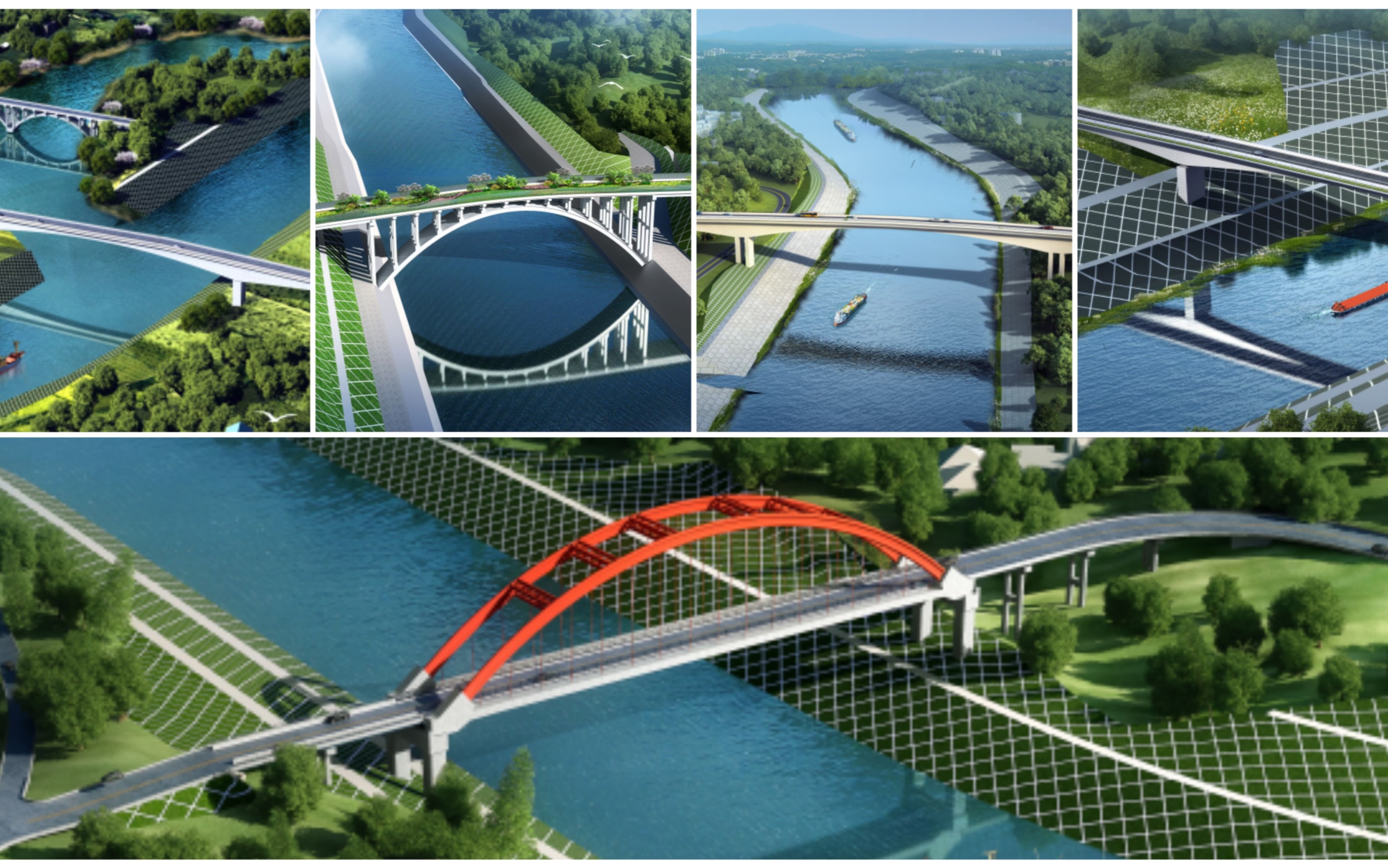 平陆运河上游桥梁改建效果图,比现在的旧桥档次提升很多