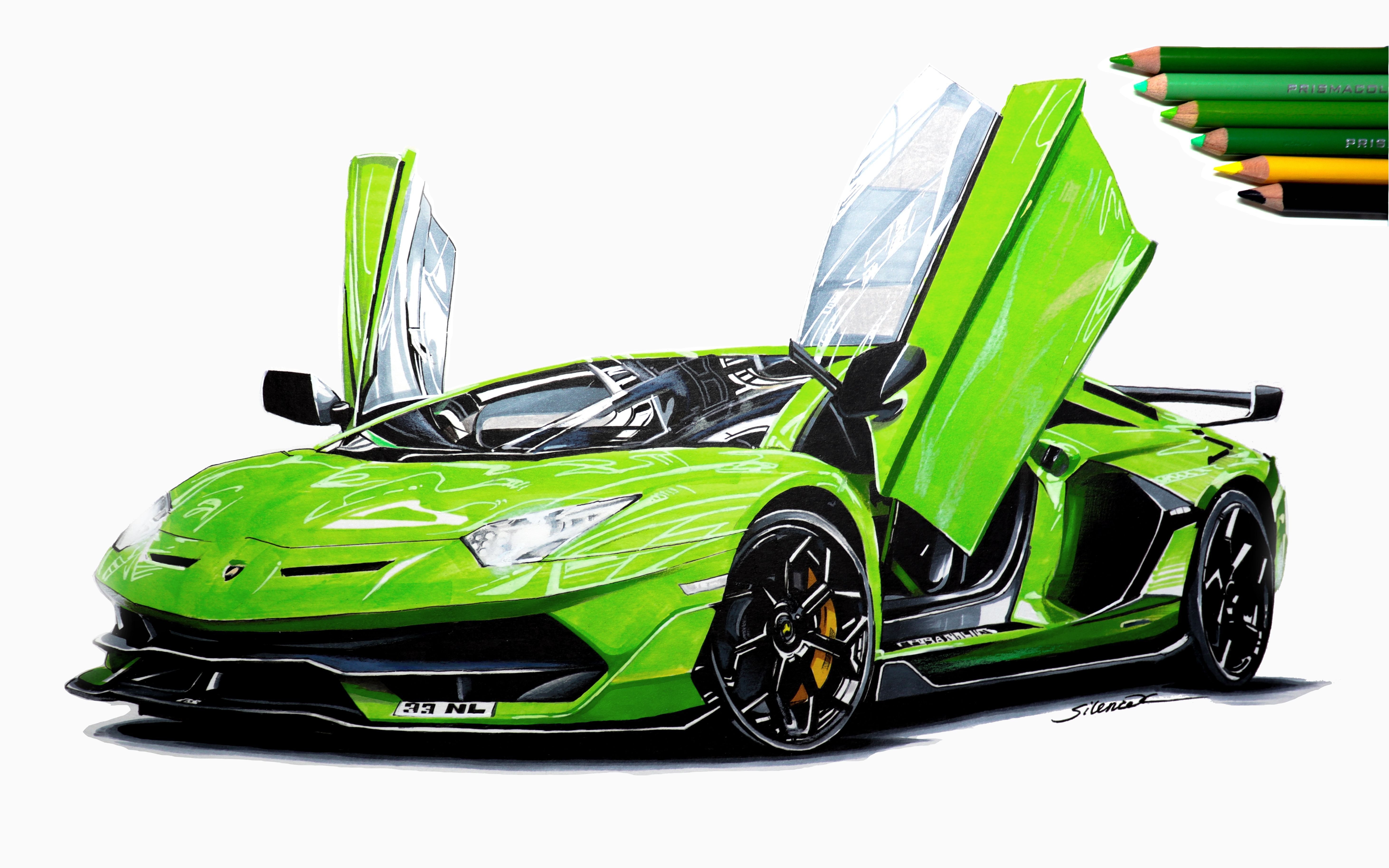 活动作品萌新up爆肝10小时只为画一辆兰博基尼svj