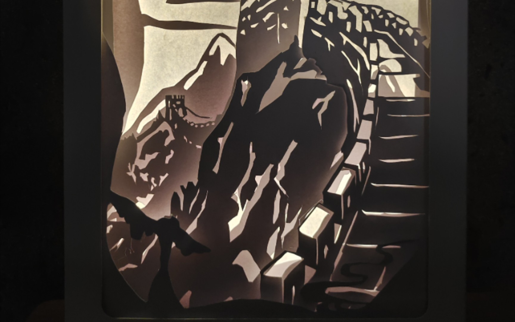 长城纸雕灯效果图