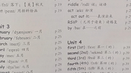 人教版小学英语五年级下册第四单元单词