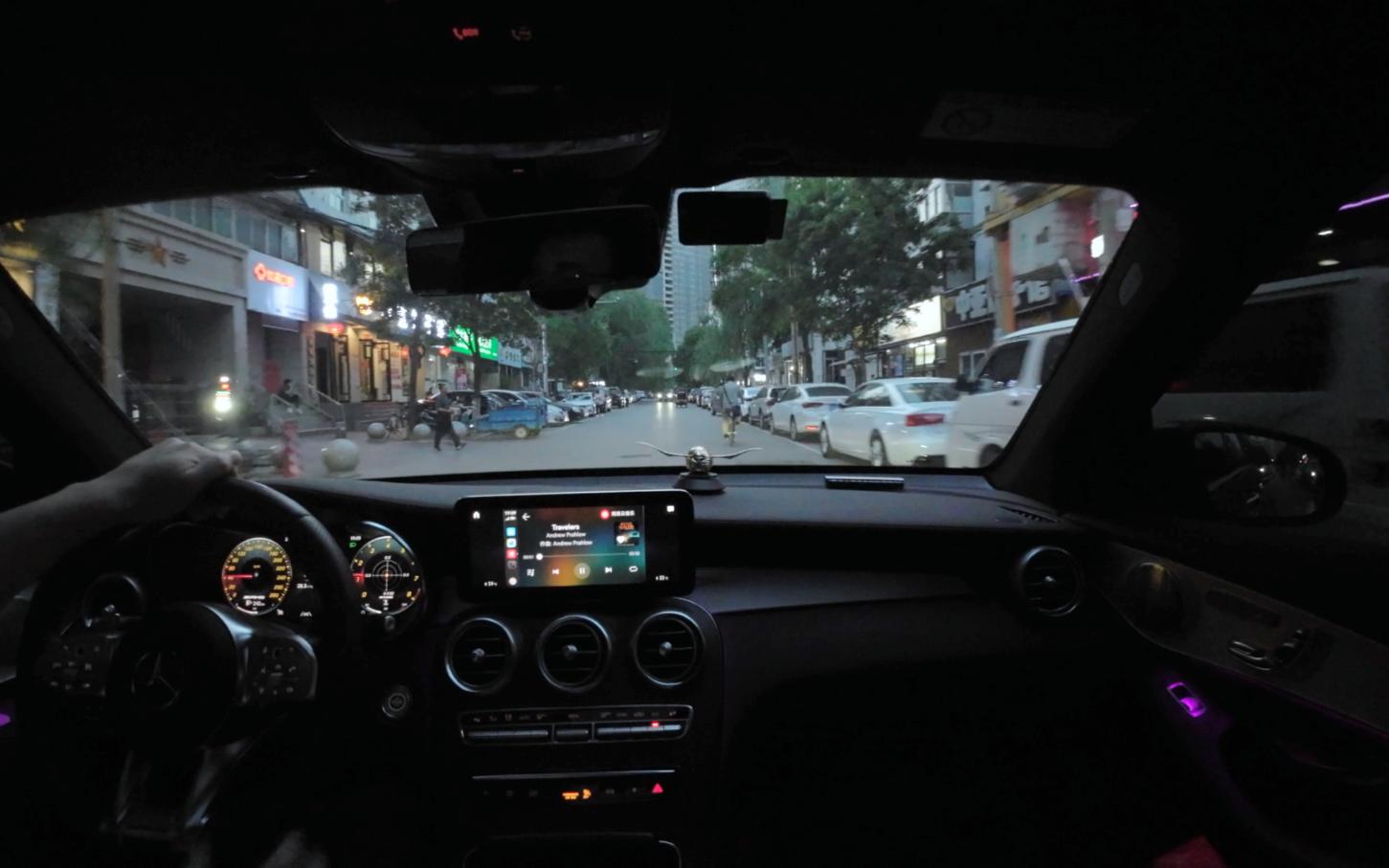 【车内视角】奔驰glc43 罕见的天黑前回家