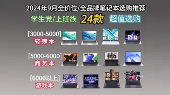 Скачать видео: 【学生党闭眼可入】2024年9月份笔记本电脑推荐 高性价比3000-10000元全价位/全品牌，游戏、办公、学习 学生党笔记本电脑选购指南！