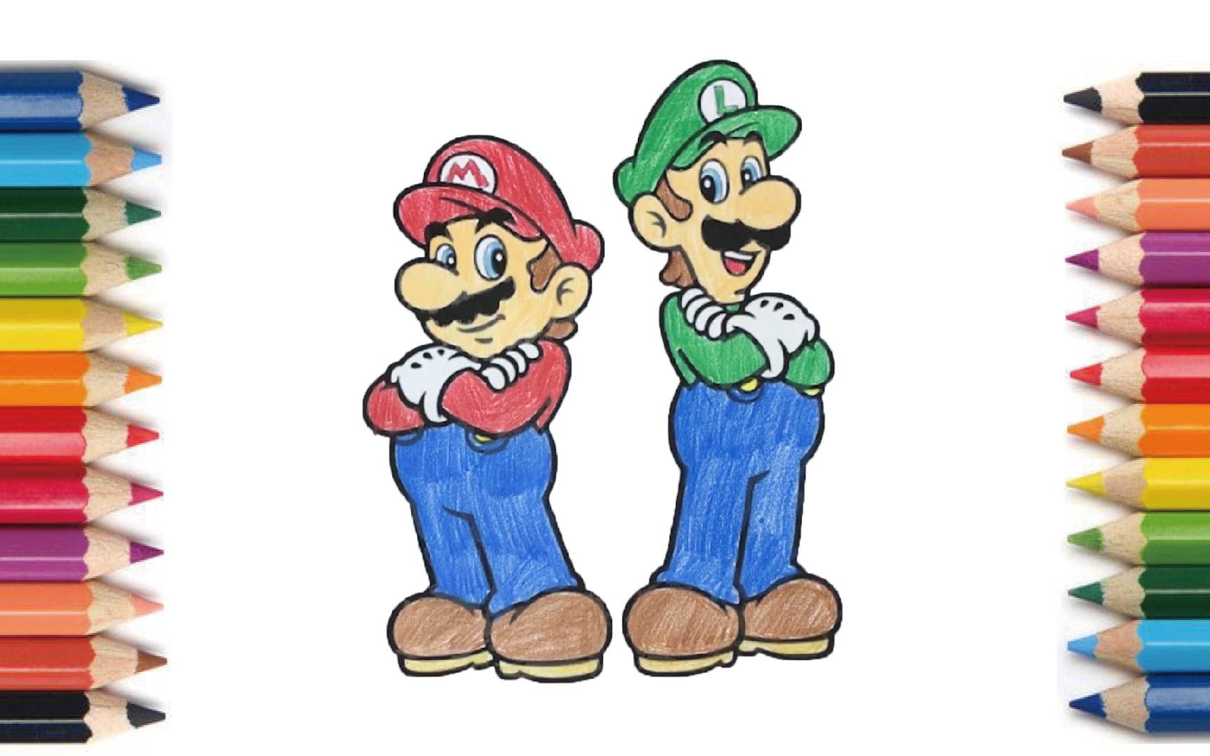 【coloring】mario and luigi 【塗り絵】マリオとルイージ 【涂色】
