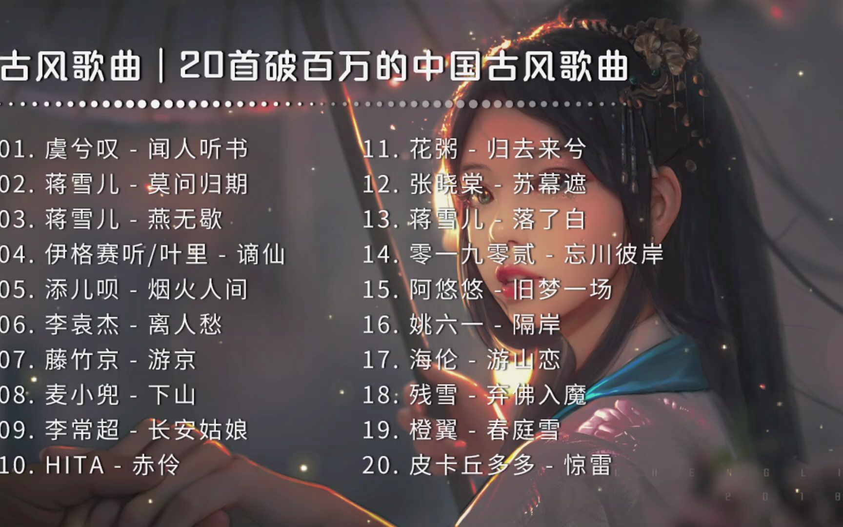 22首破百万的中国古风歌曲,近年最好听的古风歌曲合集;抖音2021年最