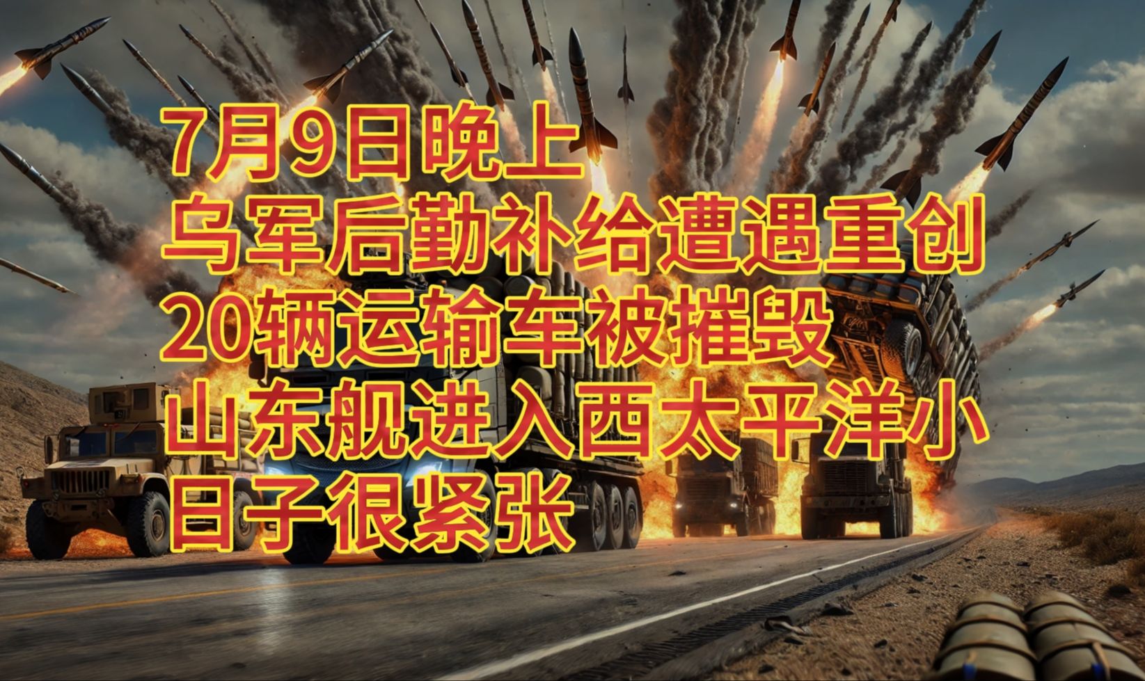 7月9日晚上 乌军后勤补给遭遇重创20辆运输车被摧毁/山东舰进入西太平洋小日子很紧张哔哩哔哩bilibili