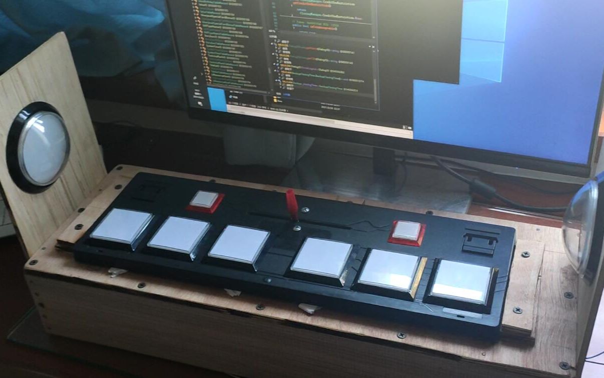 音击ongeki自制超廉价木头手台测试(试玩四曲)_音游热门视频