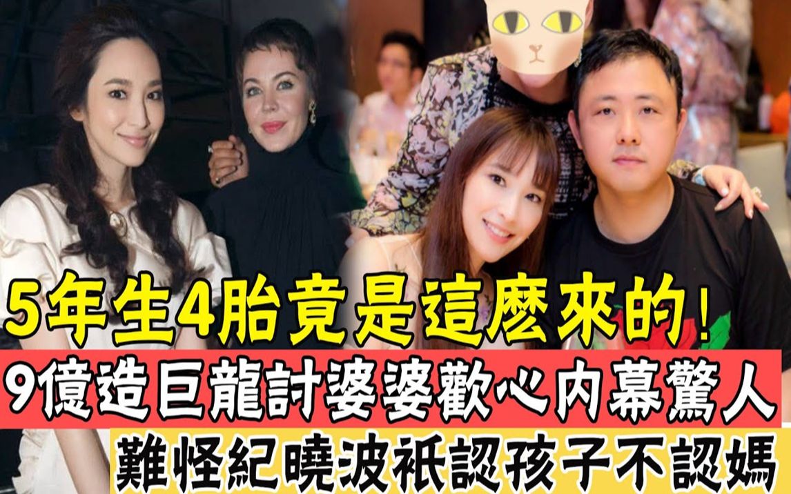 5年生4胎,吴佩慈9亿造巨龙讨婆婆欢心,难怪纪晓波只认儿子不认妈_哔哩