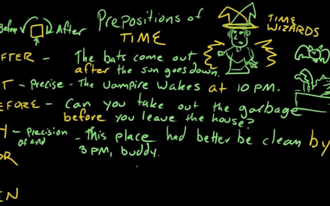 khan academy: prepositions of time