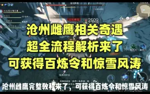 Download Video: 【北宋大嘴巴】【沧州雌鹰】奇遇完整攻略来了，可获得百炼令和惊雪风涛百家技能