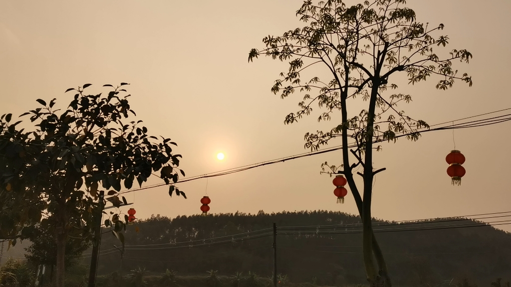 乡村傍晚的美景图片图片