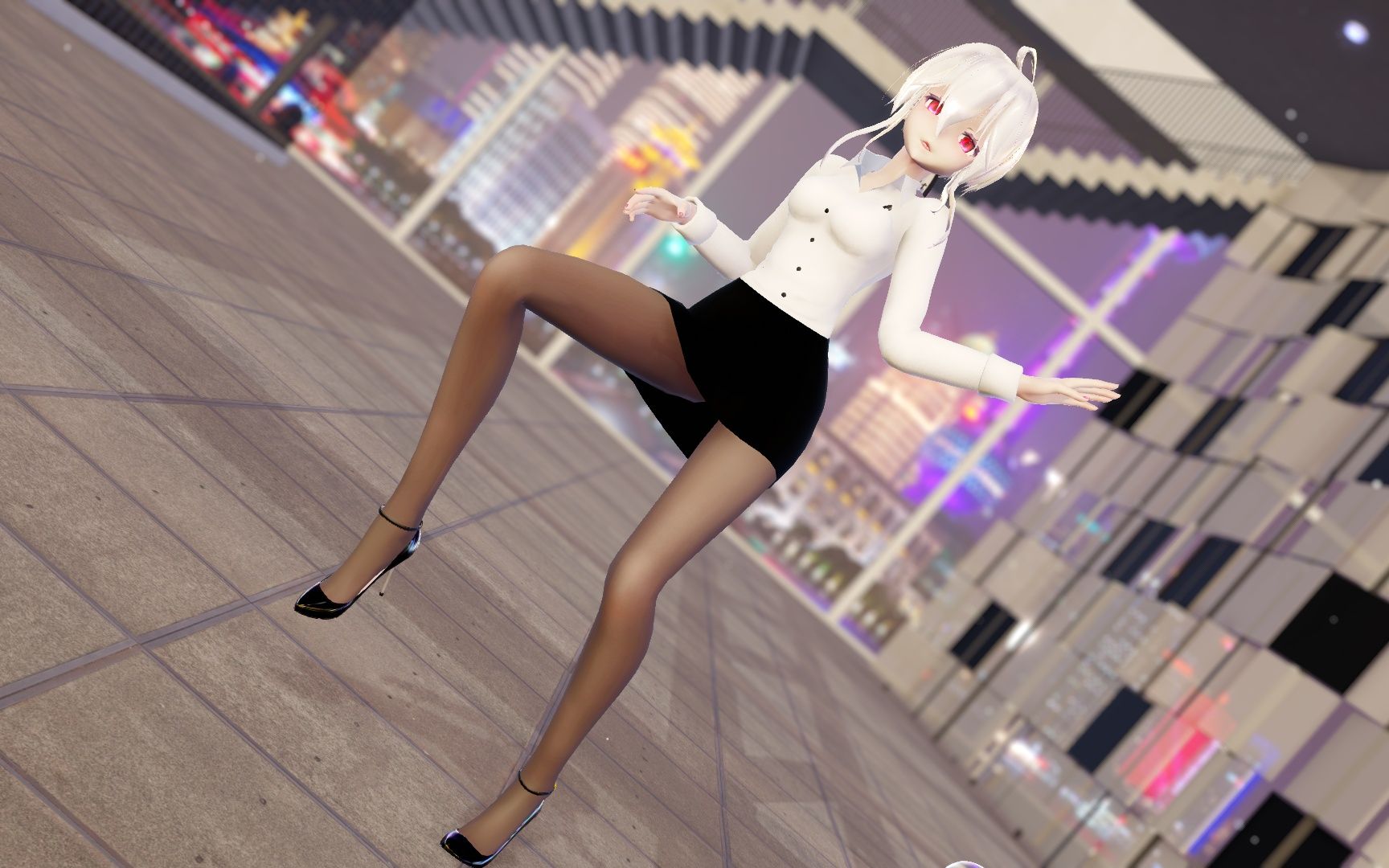 【mmd】今天不蹦迪,明天变垃圾!黑丝学姐超级撩的呢!