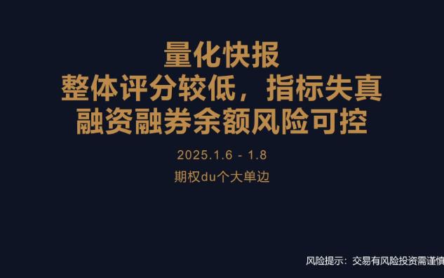 量化快报2025010608,整体评分较低,指标失真,融资融券余额风险可控;再给大家讲个爆米花的故事哔哩哔哩bilibili