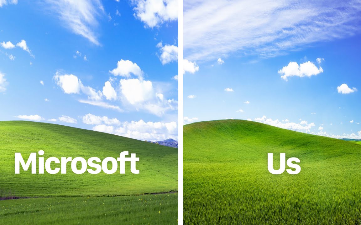 【ANDREW LEVITT】美国小伙挑战实地拍摄微软公司壁纸!Windows XP Wallpaper 'Bliss'哔哩哔哩bilibili