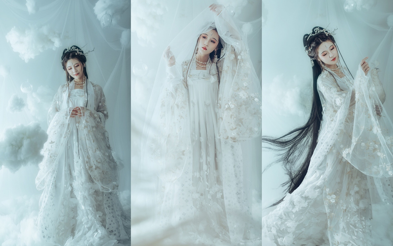 【汉服开箱试穿】华姿仪赏—明月光,穿上像婚纱的一套汉服,瞬间变仙女