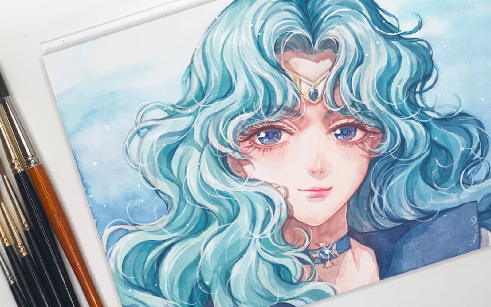 【水彩手绘】变身!一起来画美少女战士!