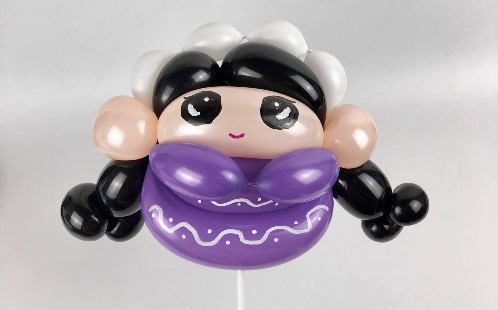 长条气球卡通造型教程,俄罗斯少女娃娃,魔术气球教程,宝妈创业兼职