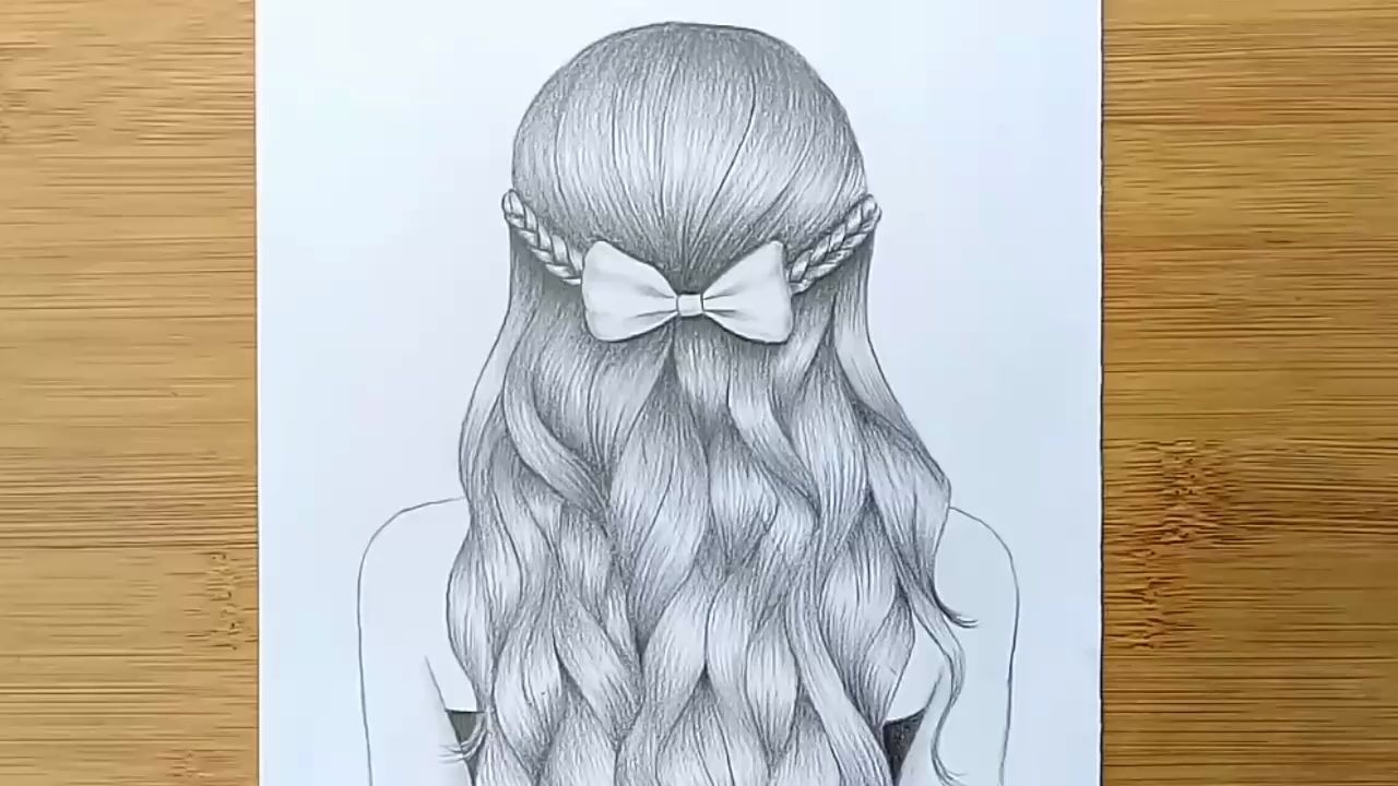 【素描】教你如何用铅笔画长头发的女孩 