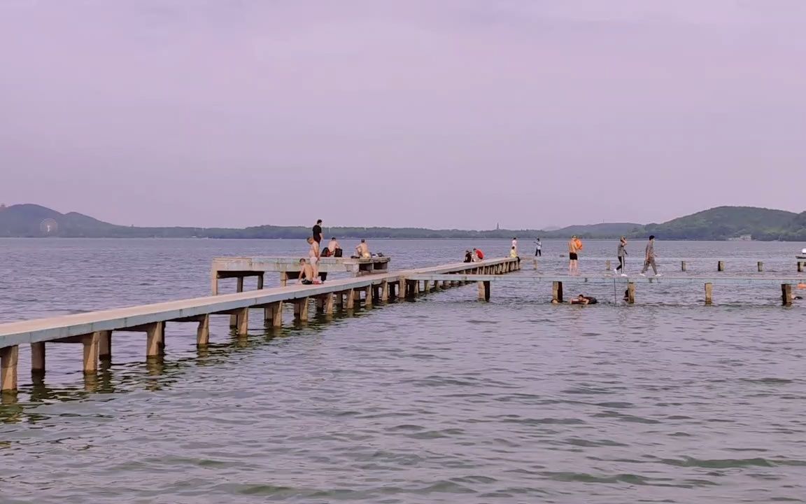 【旅拍vlog】武汉东湖凌波门天然泳池随拍