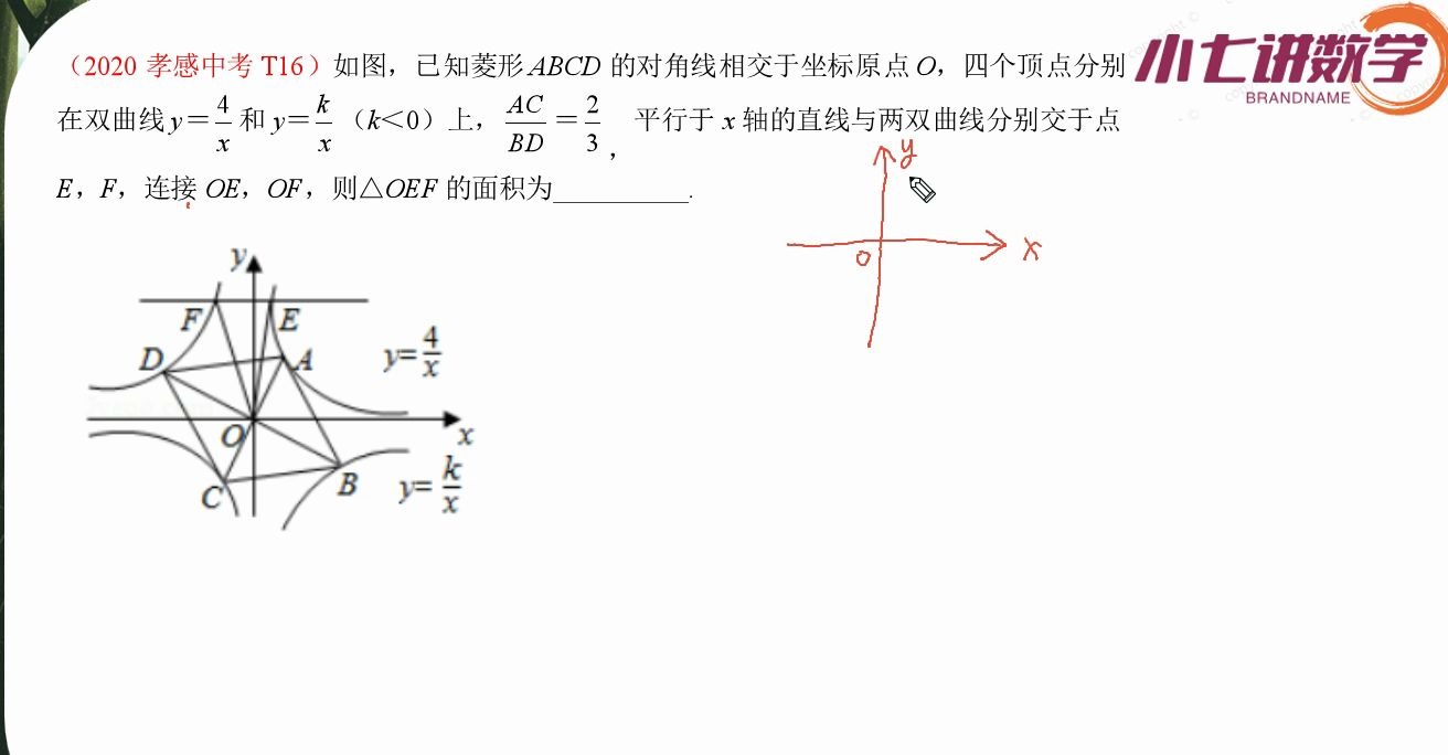 2020孝感中考16题反比例函数+k的几何意义+三垂直相似哔哩哔哩bilibili