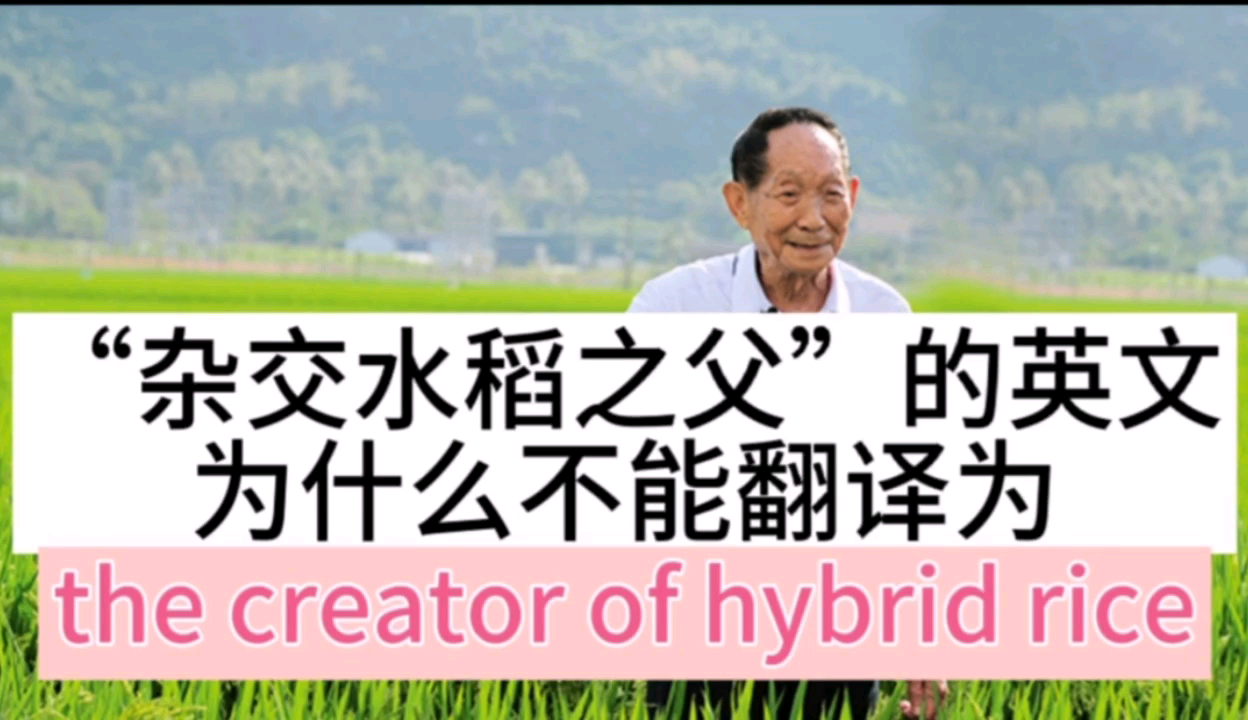 “杂交水稻之父”的英文为什么不能译为the creator of hybrid rice哔哩哔哩bilibili