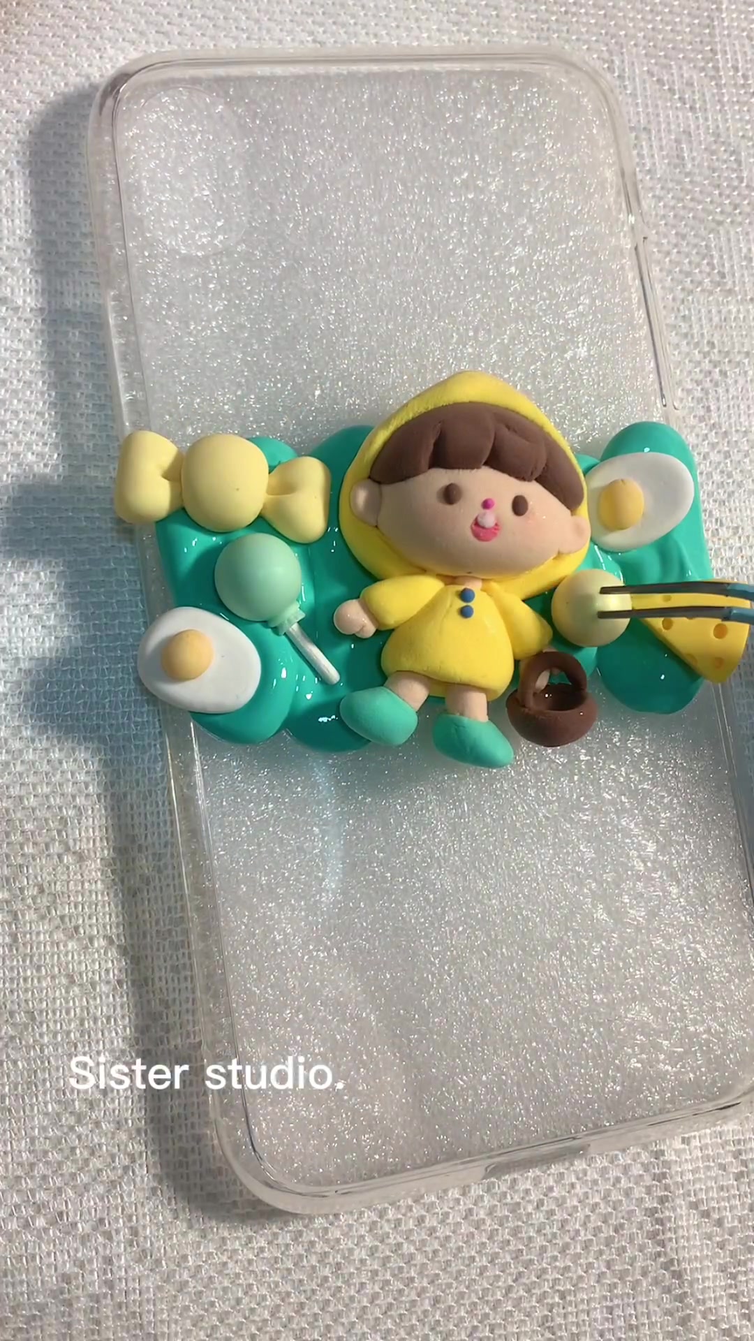 自制卓大王粘土娃奶油胶手机壳比真娃轻多了哈哈谢谢大家支持