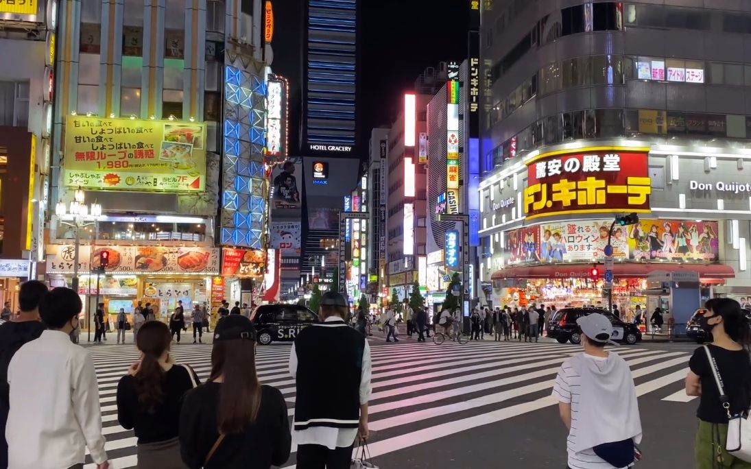 【超清日本】夜晚的东京新宿 城市漫步 (1080p高清版) 2021.10
