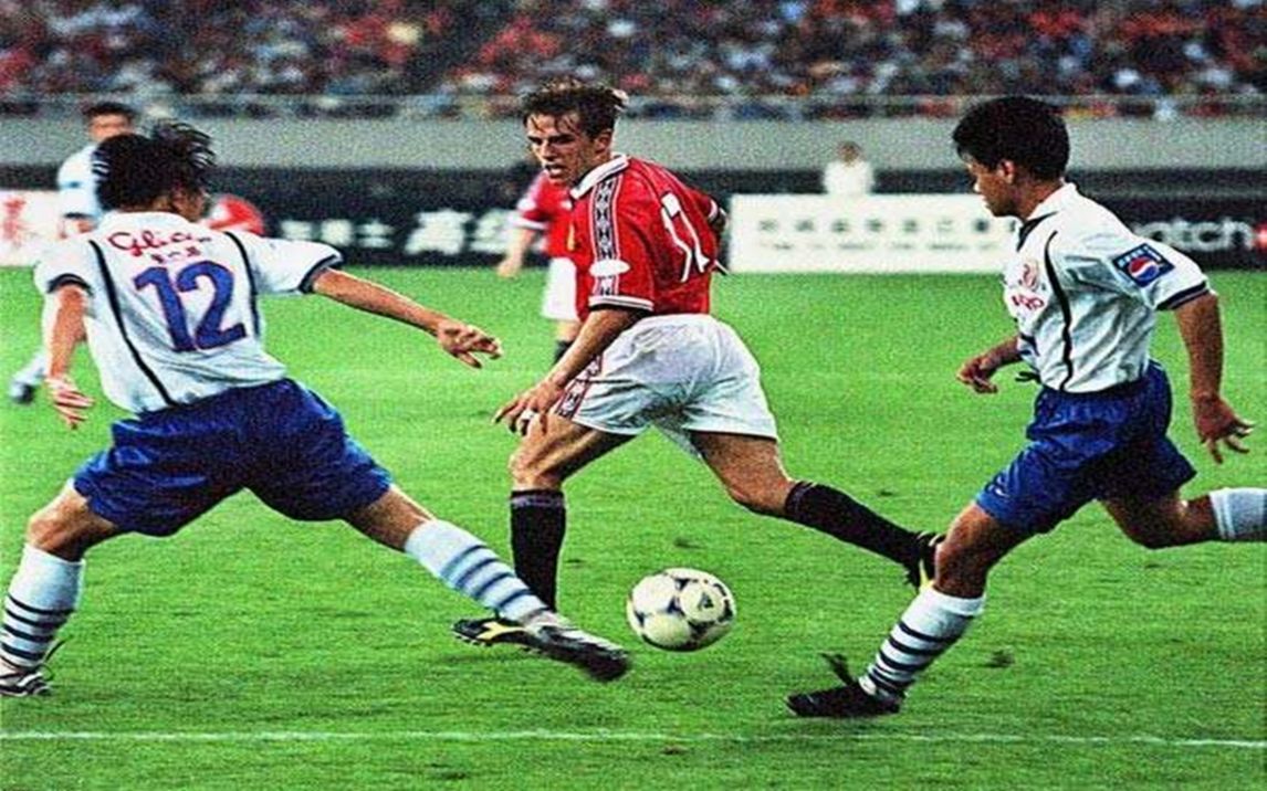 1999夏普足球挑战赛上海申花vs曼联国语99曼联与经典申花