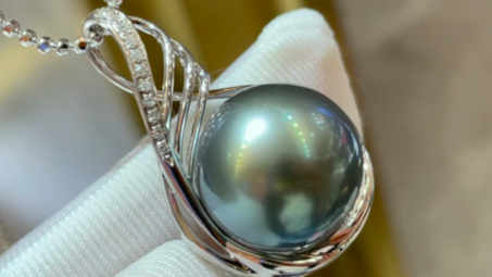 湖水绿珍珠吊坠#天昊珠宝 #个性珠宝定制