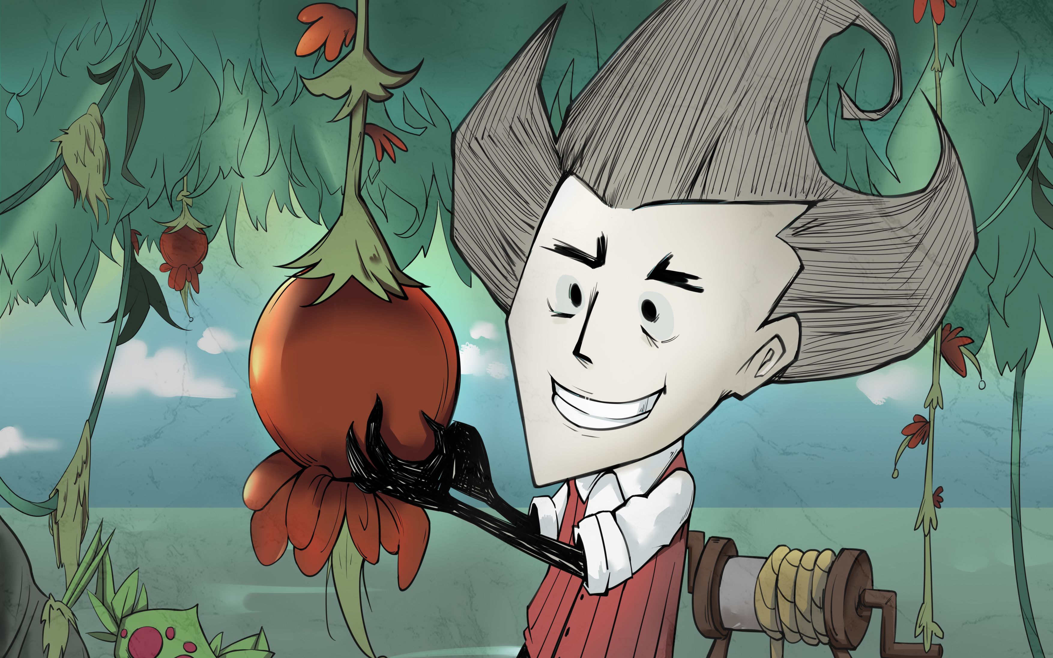 sai软件白银1800分的饥荒插画,细化了下