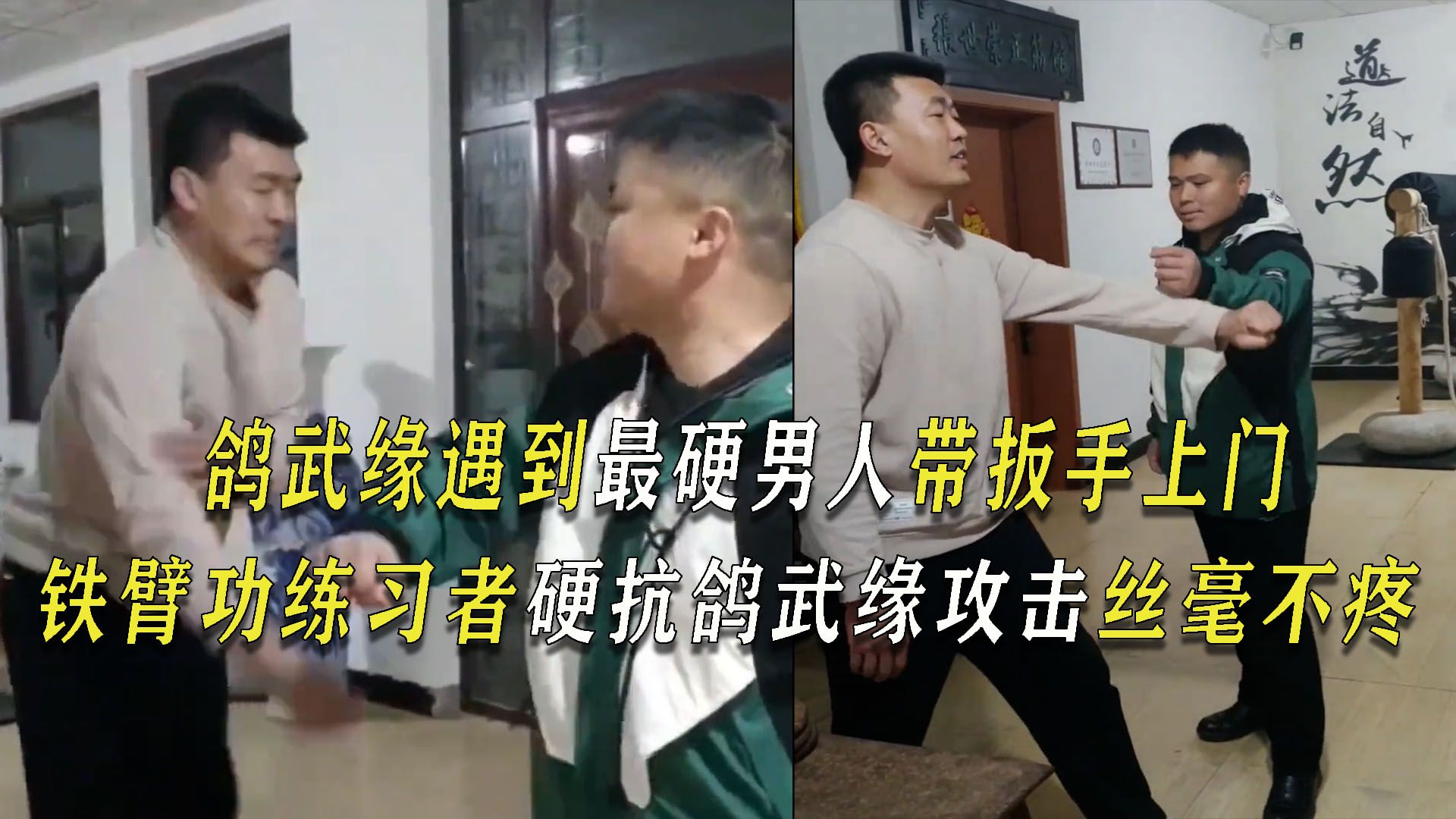 鸽武缘遇铁臂功高手上门,自带大扳手并硬抗通背拳伤害,不带疼