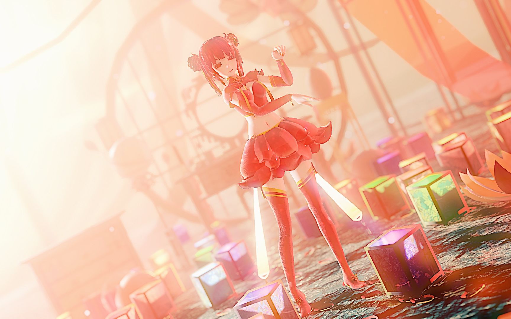 东方栀子mmd桃花旗袍蝶结