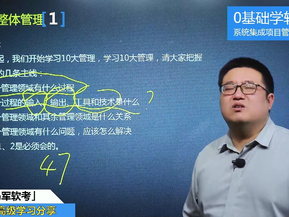 [图]马军老师软考中级系统集成项目管理工程师课程:项目整体管理1