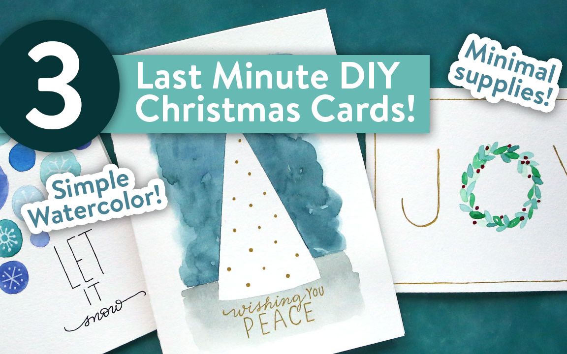 【卡片制作】3张容易上手水彩圣诞卡Easy DIY Christmas Cards! LAST MINUTE CARD IDEAS!哔哩哔哩bilibili