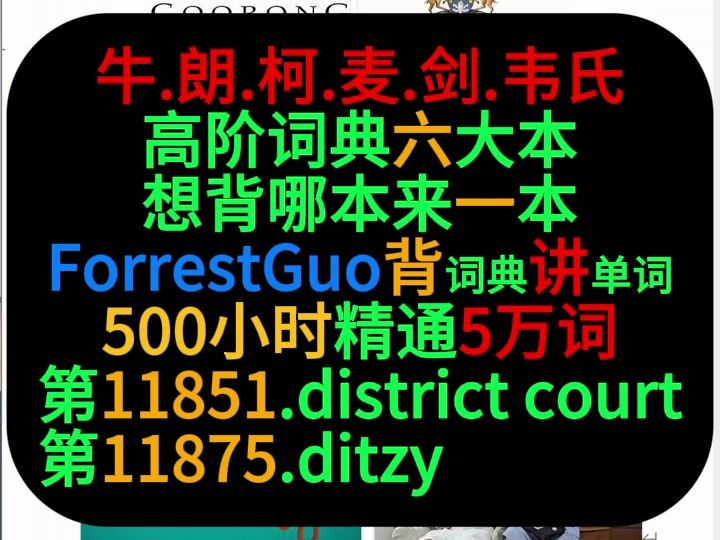 第1185111875词ForrestGuo背词典讲单词500小时精通5万词哔哩哔哩bilibili