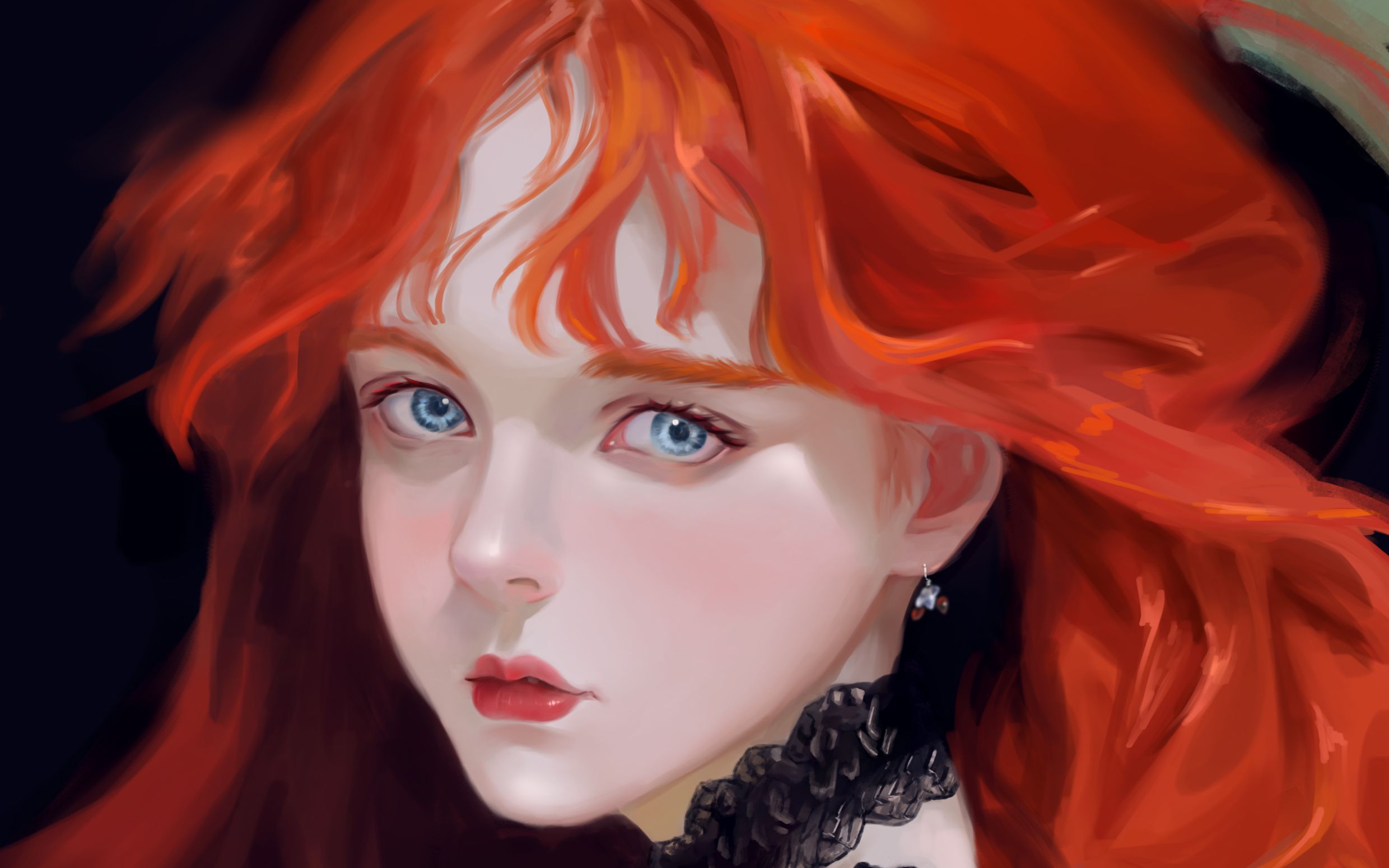 红发少女(临摹)