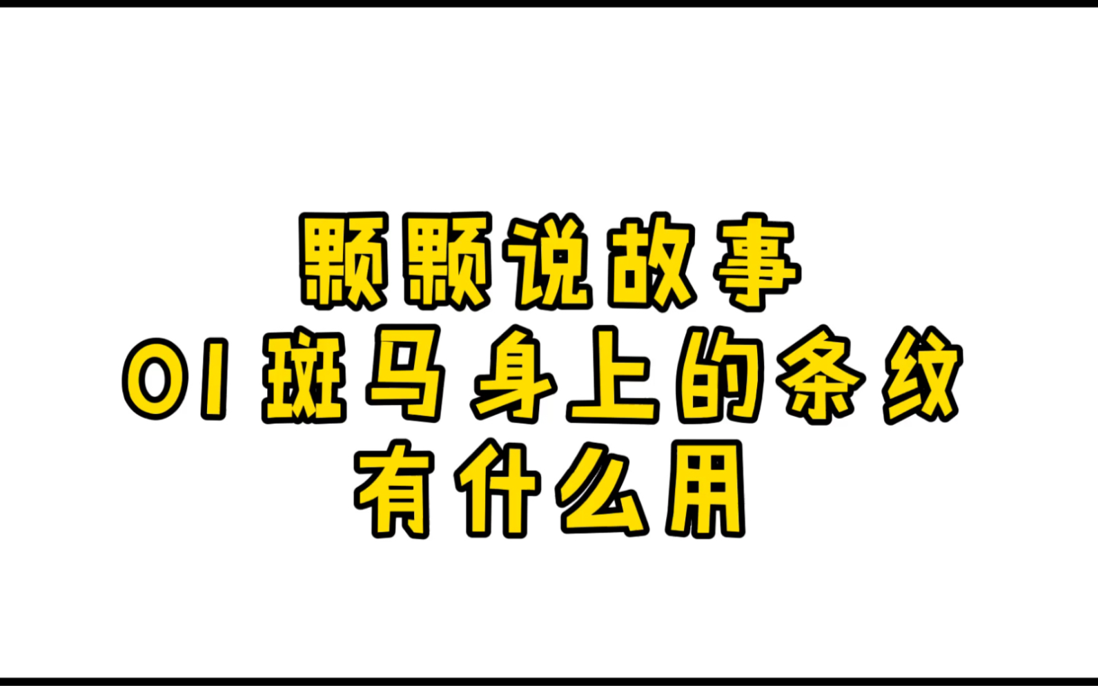 [图]颗颗说故事01斑马身上的条纹有什么用