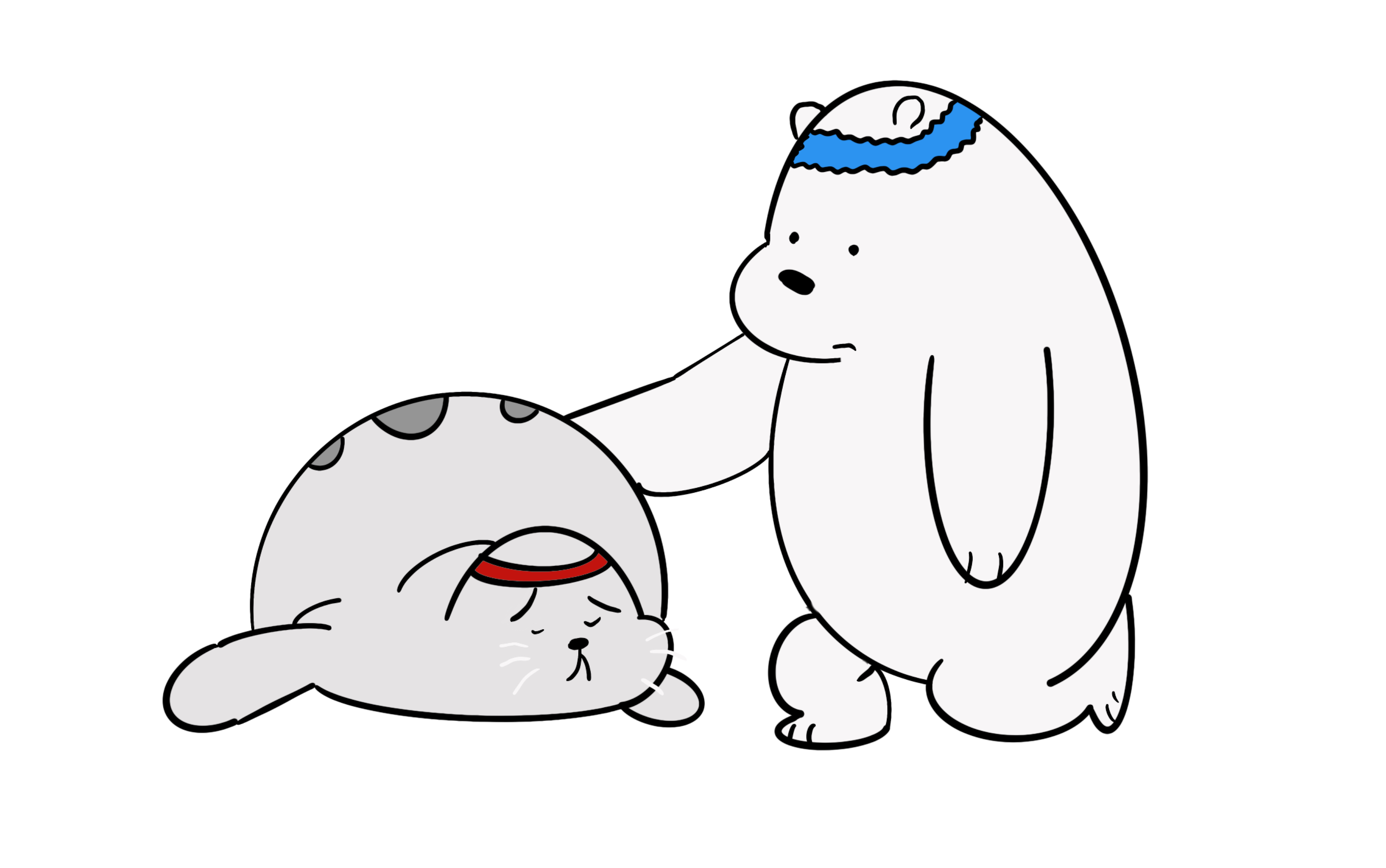 【procreate】萌新临摹:白熊和海豹宝宝