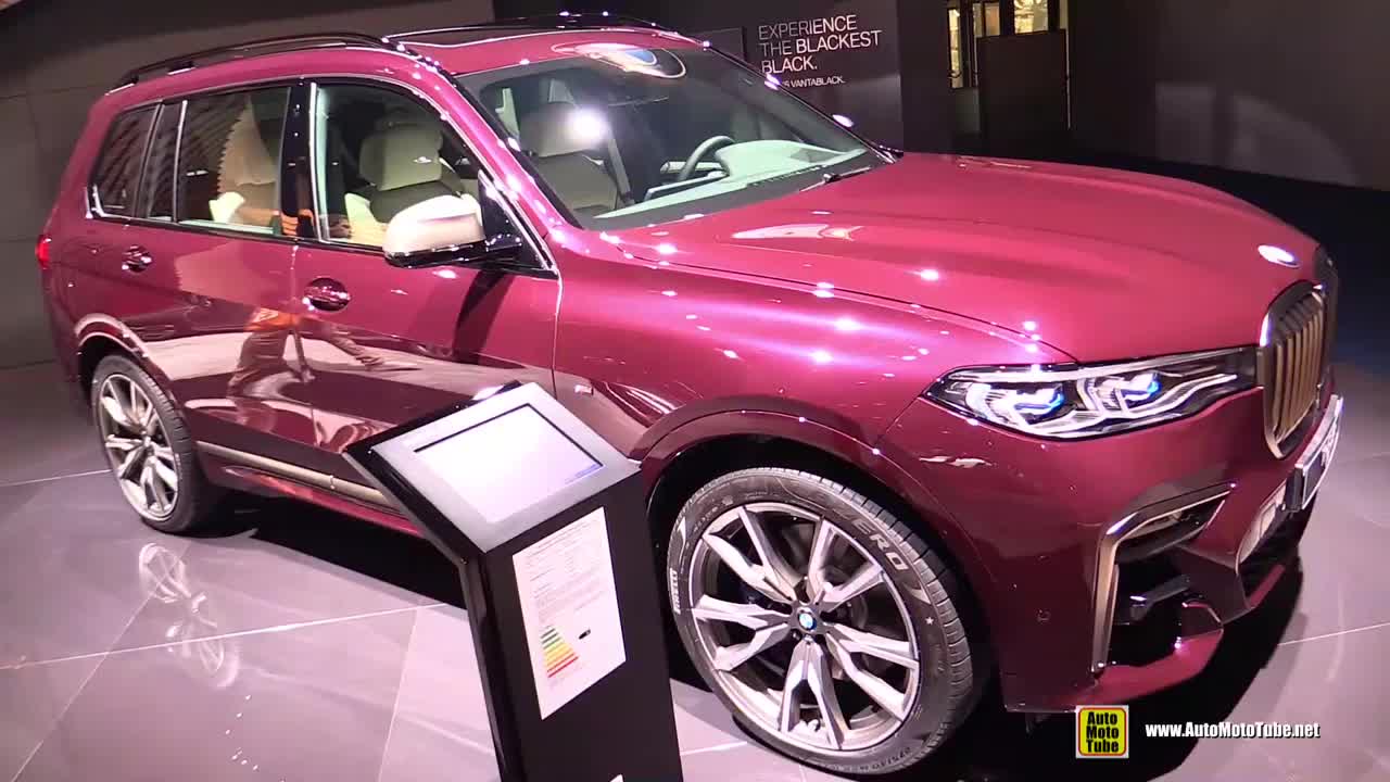 实拍2019法兰克福车展粉色2020bmwx7m50i外观和内饰详细展示