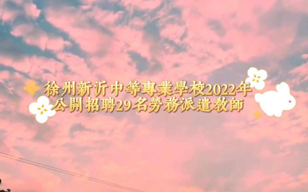 徐州新沂中等专业学校2022年公开招聘29名劳务派遣教师哔哩哔哩bilibili