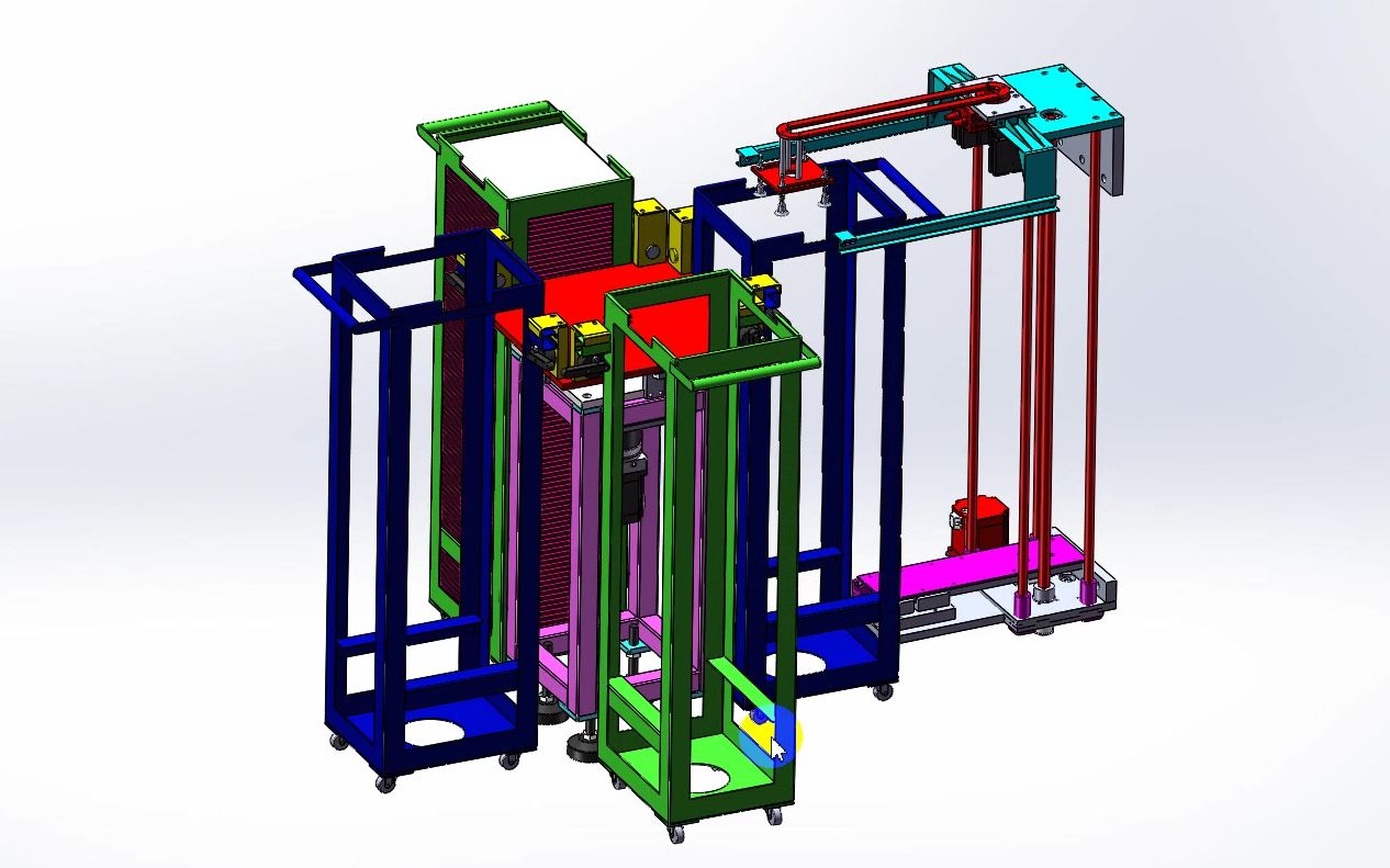 四工位旋转缓存机构设计,旋转料盘可快速拆卸,设计很巧妙
