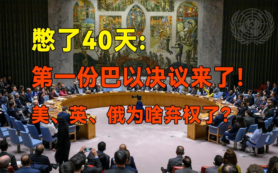 冲突40天!第一份安理会决议草案出炉:各方的让步能换来和平么?哔哩哔哩bilibili