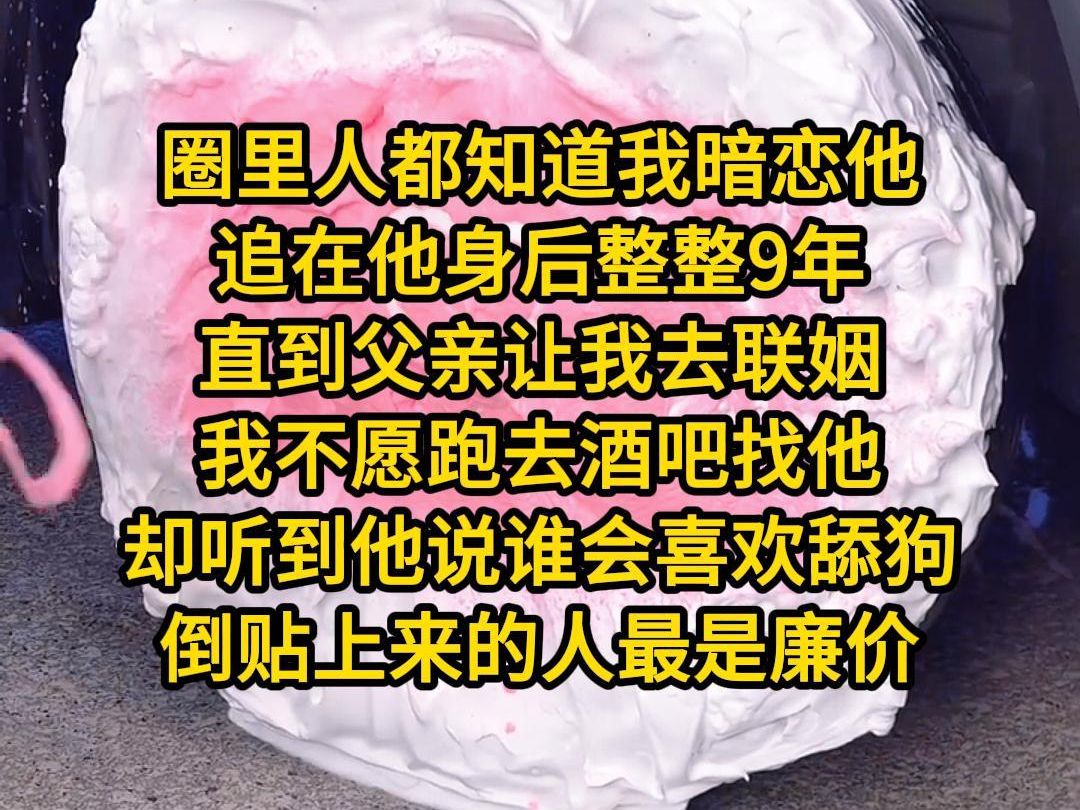 圈里人都知道我暗恋他追在他身后整整9年,直到父亲让我去联姻我不愿,跑去酒吧找他却听到他说谁会喜欢舔狗,倒贴上来的人最是廉价哔哩哔哩bilibili