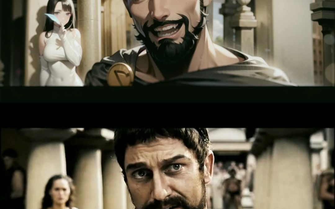 ai重绘电影名场面|this is sparta《斯巴达三百勇士》