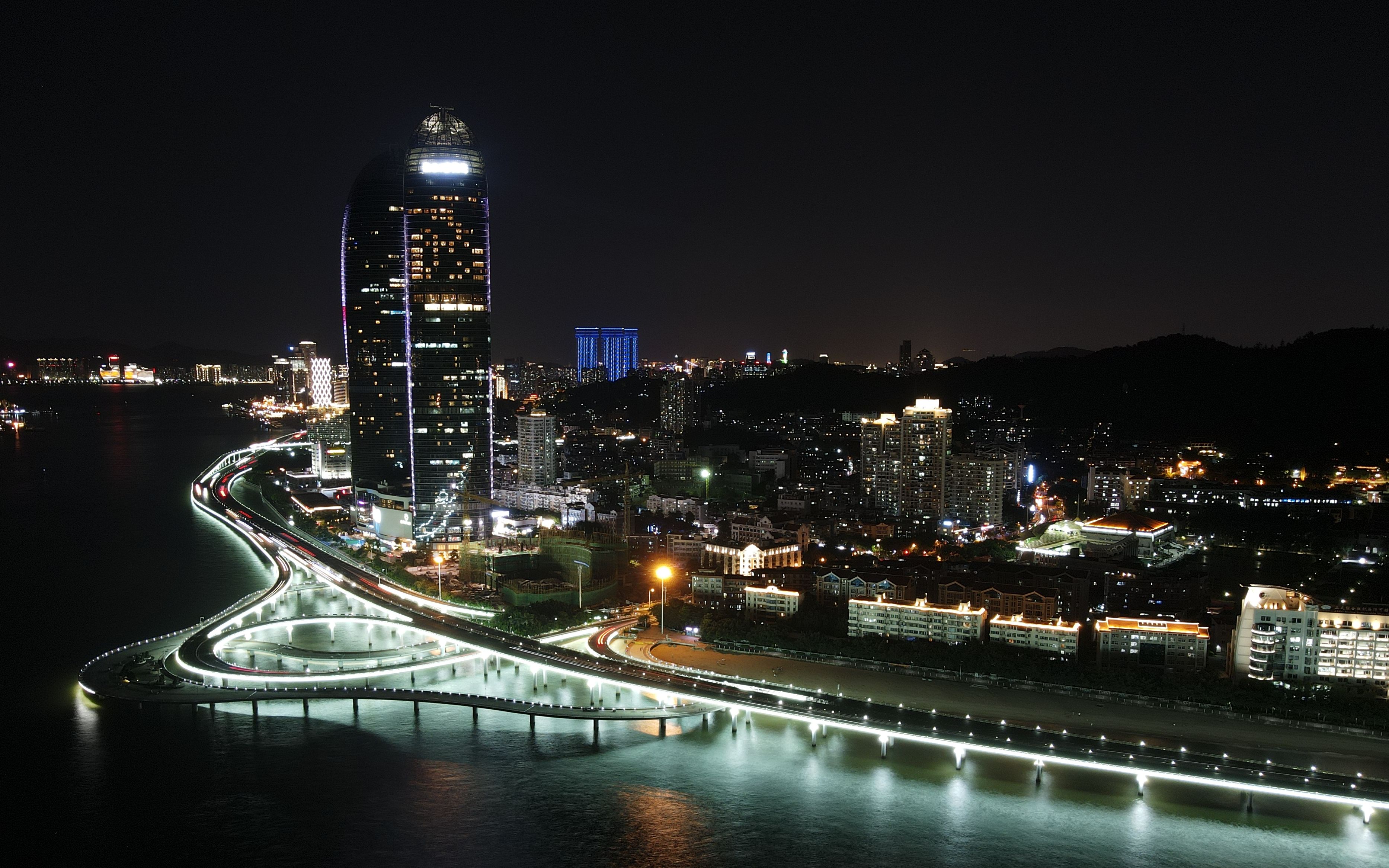 演武大桥夜景图片