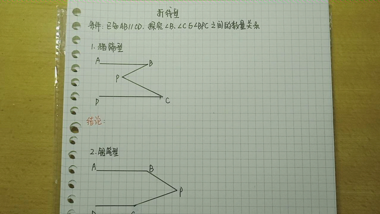 初中数学七下折线型猪蹄型铅笔型