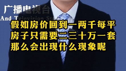 假如房价回到2000元,每平房子只需要二三十万一套,那么会怎么样哔哩哔哩bilibili